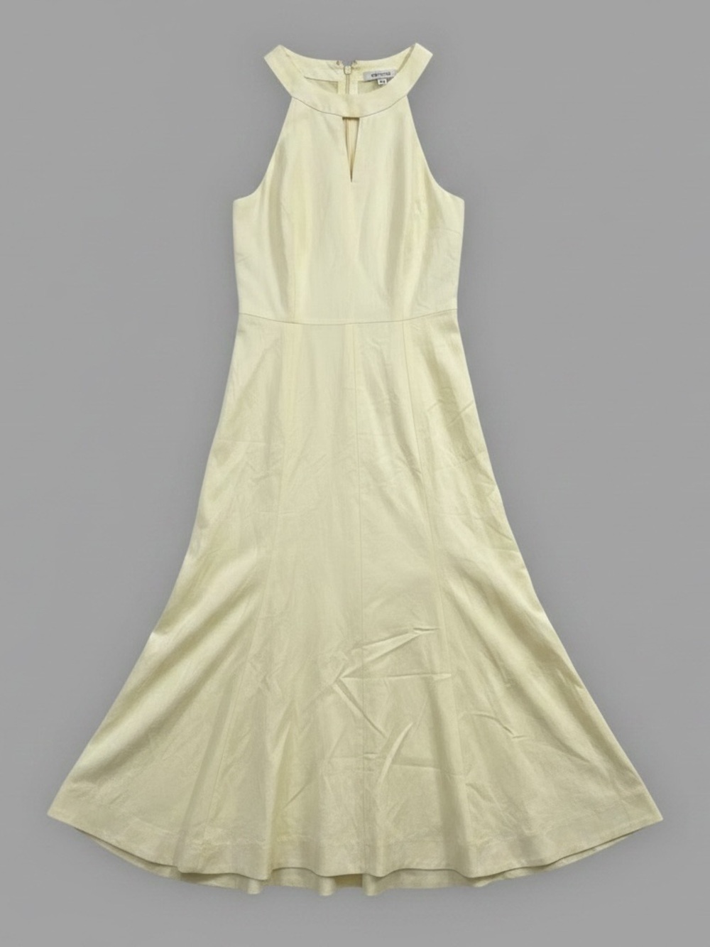 Ann Taylor Soft Yellow Halter Maxi Dress
